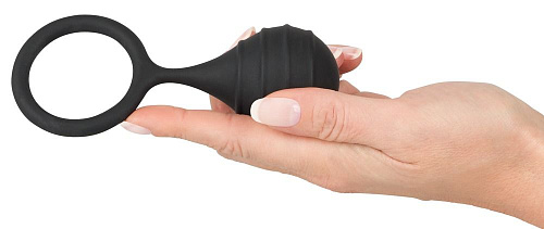 Чёрное силиконовое кольцо с утяжелением Orion Cock ring weight 05342930000