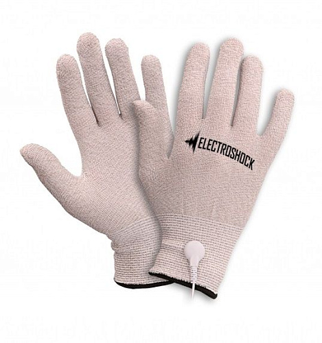 Бежевые перчатки с электростимуляцией Shots Media BV E-Stimulation Gloves ELC006GRY