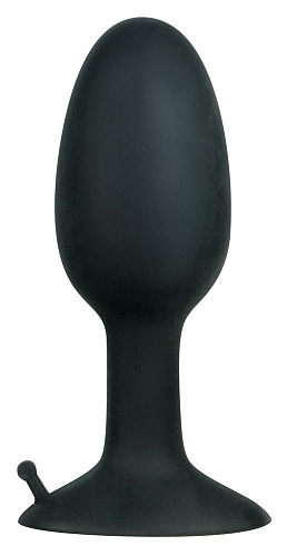 Полая анальная пробка с шариком в чёрном цвете Orion Small Silicone Plug 05072020000 (8 см)