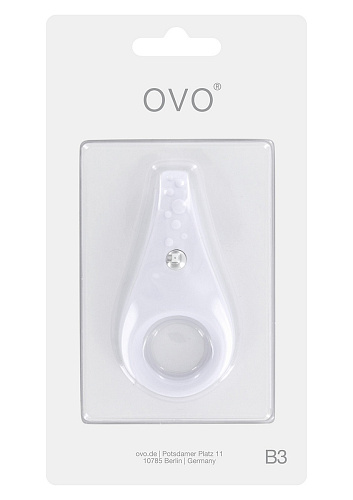 Белое эрекционное кольцо с вибрацией OVO B3 WHITE