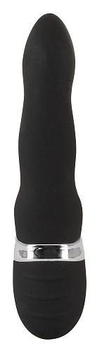Чёрный перезаряжаемый вибратор с клиторальным отростком Orion Blacky 0584100 (21 см)