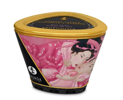 Массажная свеча с ароматом розы Shunga Rose Petals 4500