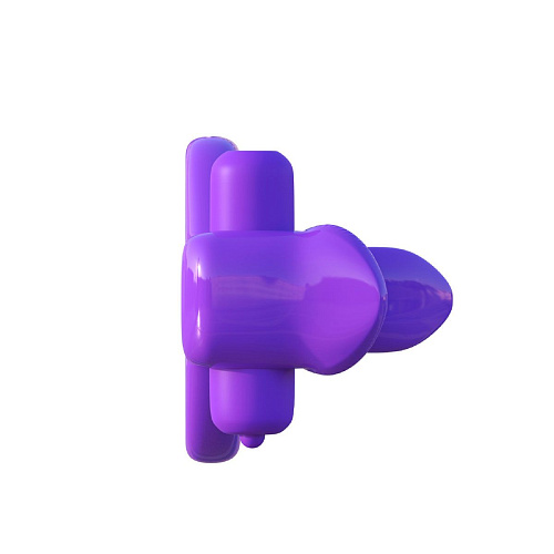 Фиолетовое эрекционное кольцо на пенис и мошонку Pipedream Lovely Licks Couples Ring D5822-12