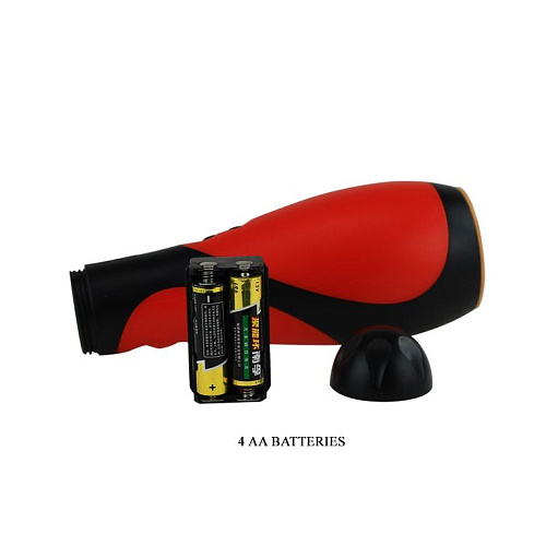 Красно-чёрный мастурбатор с 30 видами вибрации Baile Oral Sex Lover  BM-00900T34-0102