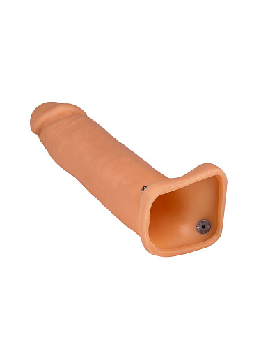 Телесный фаллопротез с полостью на резинке чёрного цвета Сумерки богов № 1 1005-01 BX DD