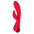 Красный вибратор-кролик с рёбрышками Le Frivole Lepus 06114