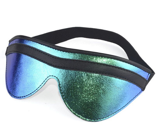 Сине-чёрная маска на глаза с фиксирующей резинкой Sitabella 3182-19