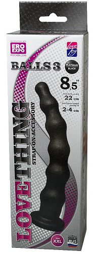 Чёрная насадка LOVETOY (А-Полимер) BALLS 3 131304 (22 см)