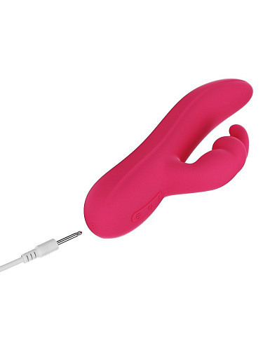Розовый вибратор с клиторальным стимулятором LuxeLuv HAVANA (23,5 см)