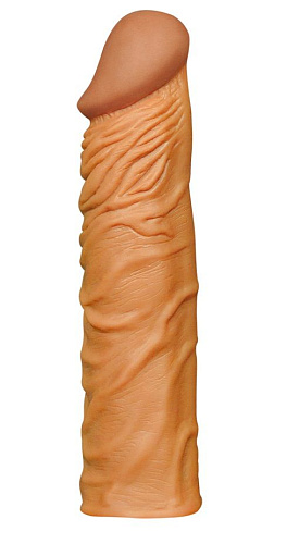 Коричневая реалистичная насадка-удлинитель Lovetoy LV1052 (19,5 см)