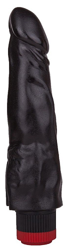 Чёрный вибромассажёр с широким основанием LOVETOY (А-Полимер) 410100 (18,8 см)