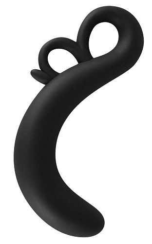 Чёрный массажёр простаты с загнутым кончиком Orion 0511374 (14 см)