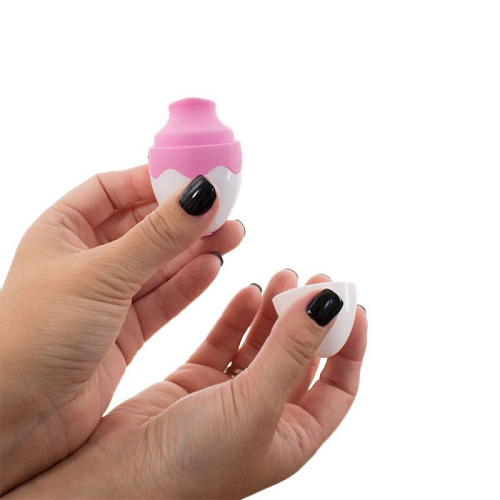 Бело-розовый стимулятор с язычком RestArt Tori RA-345