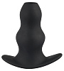Анальная пробка-туннель с волнообразным рельефом в чёрном цвете Orion Tunnel Plug 05324100000