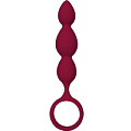 Бордовая анальная цепочка с круглым колечком-ограничителем Dream Toys 21437