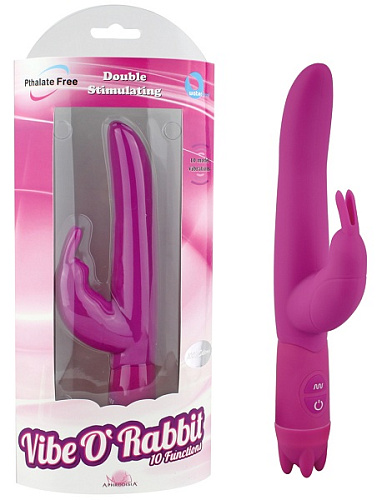 Пурпурный вибростимулятор Howells 10 Function Vibe-O rabbit 86001-purple (21 см)