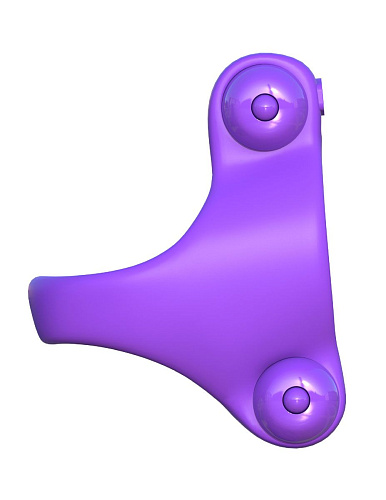 Фиолетовое эрекционное кольцо с двумя виброэлементами Pipedream Squeeze Play Couples Ring PD5808-12