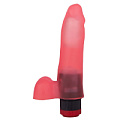Гелевый вибратор в виде розового фаллоса с мошонкой LOVETOY (А-Полимер) 222000 (16 см)