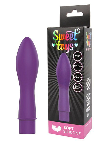 Фиолетовый гладкий мини-вибромассажёр Bior toys ST-40190-5 (12,5 см)