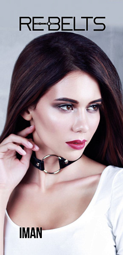 Чёрный чокер-кляп Rebelts Iman Black 780001