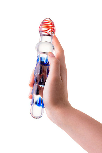 Стеклянный прозрачный двусторонний фаллоимитатор с шишечками Sexus 912184