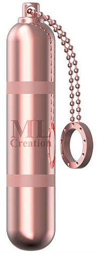 Розовый мини-вибратор на цепочке ML Creation Glittering Bullet ML13 (9 см)