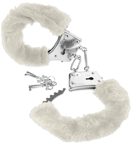 Меховые белые наручники Pipedream Beginner s Furry Cuffs PD3800-19