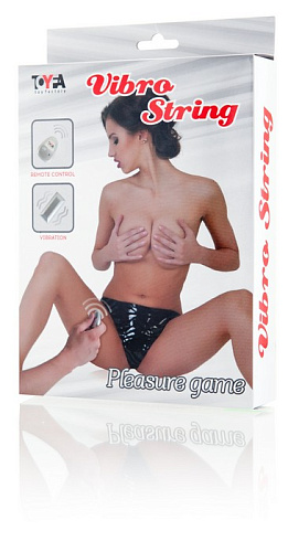 Вибротрусики чёрного цвета с пультом дистанционного управления ToyFa S-M-L 884010