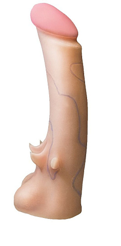 Телесная насадка с усиками на основании LOVETOY (А-Полимер) REAL Standard 865003 (19 см)
