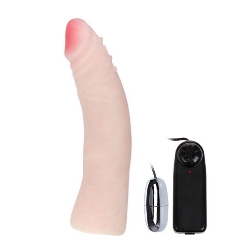 Фаллоимитатор-реалистик телесного цвета с виброяичком Baile BW-001022 (19 см)