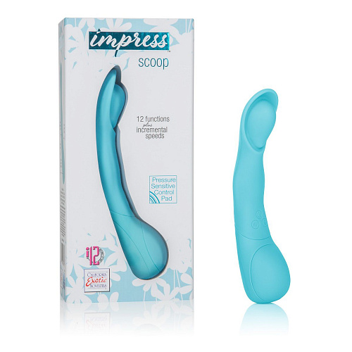 Голубой вибромассажёр California Exotic Novelties Impress Scoop SE-4415-12-3 (12 см)