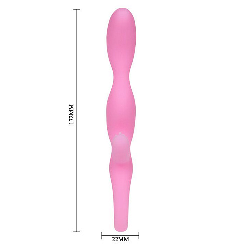 Розовый анальный стимулятор из силикона с колечком-ручкой Baile BW-007064-0101 (17,2 см)