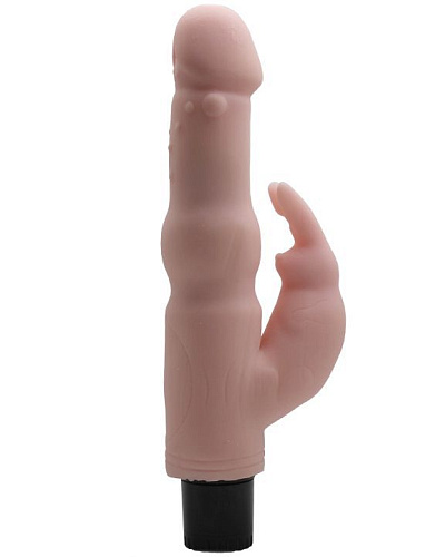 Телесный вибратор с дополнительной стимуляцией Eroticon 30086 (21,5 см)