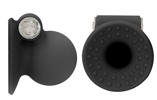 Чёрные накладки-присоски на соски с вибрацией Shots Media BV Vibrating Nipple Suckers OU274BLK