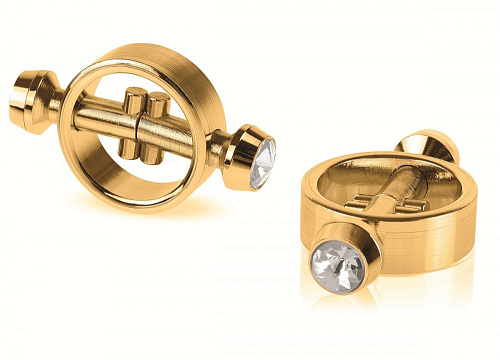 Золотистые зажимы на соски на магните Pipedream Magnetic Clamps PD3988-27