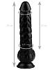 Чёрный реалистичный фаллоимитатор с чешуйками на присоске Сумерки богов 1016-56 BX DD (24 см)