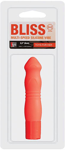 Оранжевый силиконовый вибромассажёр Dream Toys NEON BLISS VIBRATOR  20756 (9 см)