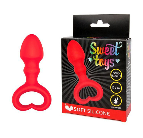 Каплевидная анальная втулка красного цвета Bior toys ST-40147-3 (6,5 см)