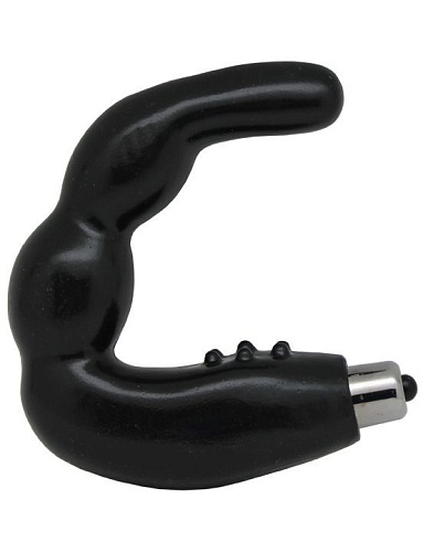 Чёрный массажёр простаты U-образной формы с вибрацией Eroticon 30274