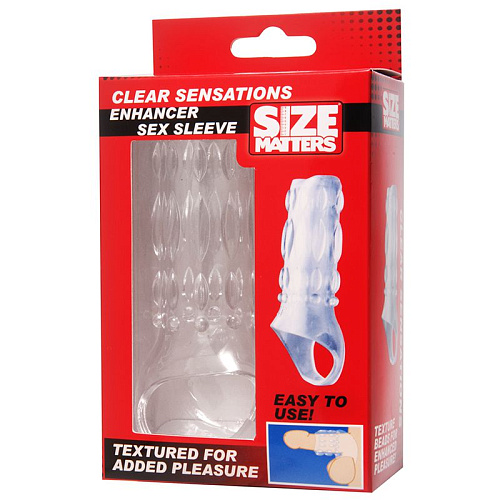 Прозрачная насадка на пенис с кольцом для мошонки XR Brands Clear Sensations Enhancer Sex Sleeve AE288-Clear (11,5 см)