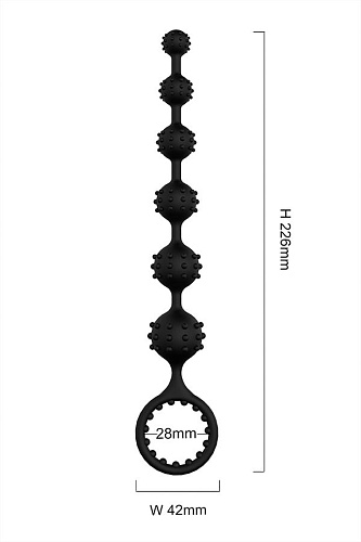 Чёрная анальная цепочка S-HANDE Toto SHD-034 (22,6 см)