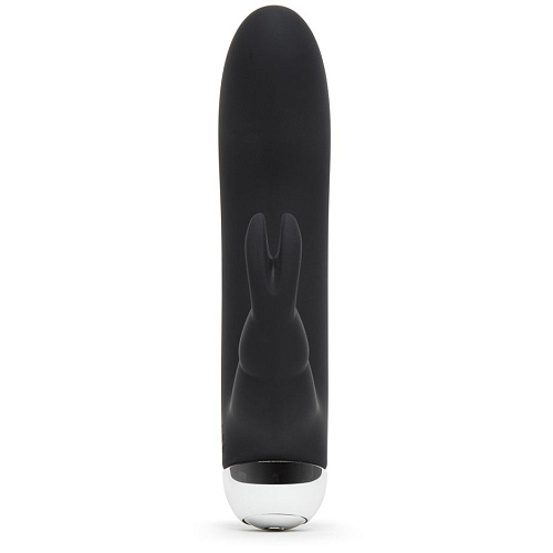 Чёрный вибратор с клиторальным отростком Fifty Shades of Grey Greedy Girl Mini Rabbit Vibrator FS-74951 (14 см)