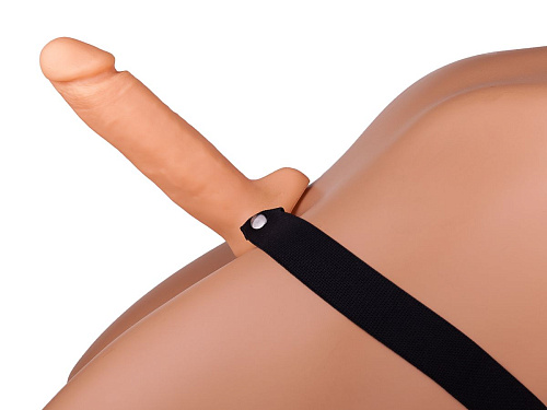 Страпон телесного цвета с полостью на чёрной резинке Сумерки богов 1005-01 CD DD