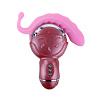 Имитатор орального секса розового цвета с анальным хвостом и вагинальной насадкой Baile Rolling Fun II BI-014100-1