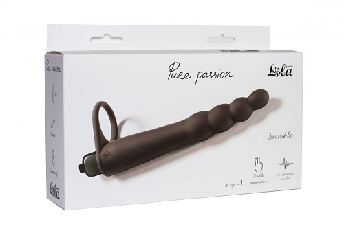Чёрная вибронасадка для двойного проникновения Lola toys Bramble 1201-01lola