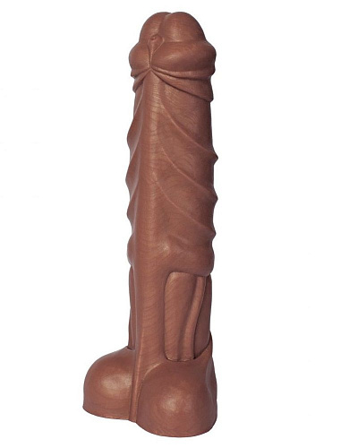 Коричневый фаллоимитатор Erasexa «Единорог» zoo53 (30,5 см)
