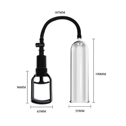 Прозрачная вакуумная помпа со сменными насадками Baile BM-009033 (19 см)