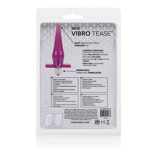 Розовая анальная пробка California Exotic Novelties Mini Vibro Tease SE-0420-20-2 (12,7 см)