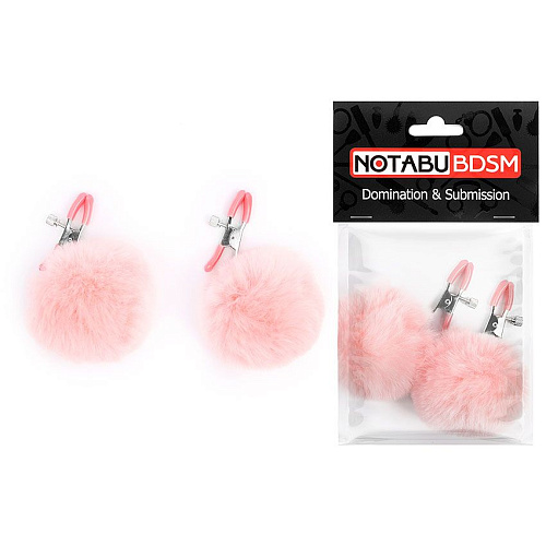 Зажимы для сосков с розовым пушком Bior toys NTB-80605