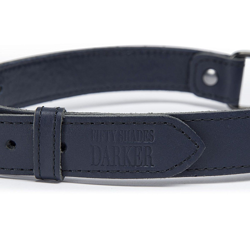 Тёмно-синий кляп-шар на кожаных ремешках Fifty Shades of Grey DARKER LIMITED COLLECTION BALL GAG FS-65098